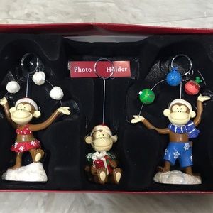 New in Box  St. Nicholas Square Monkey Photo Holders Set of 3